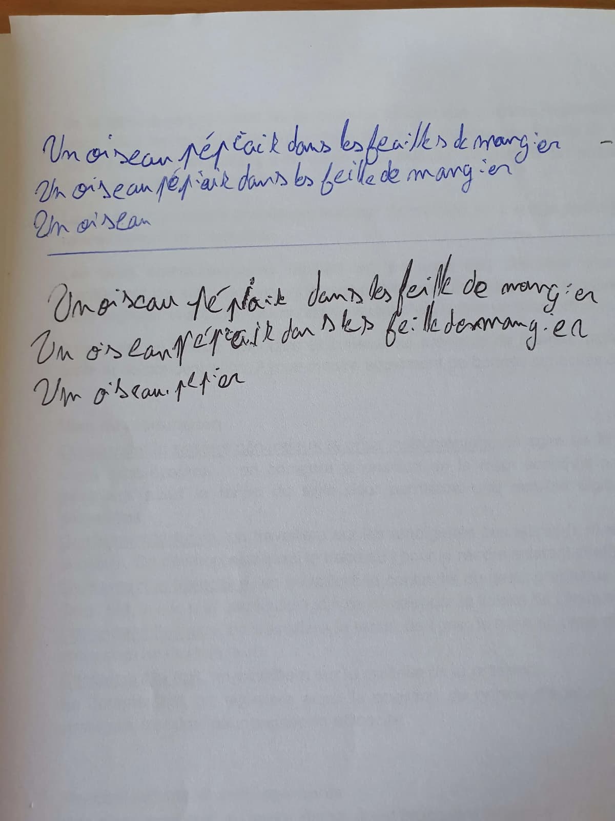écritures d'un enfant avant et après bilan graphomoteur à Sorgues